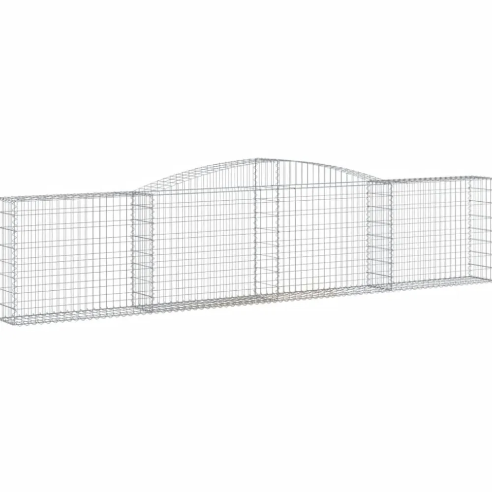 Best FinePRICE Kaareva kivikori 200x30x140/160 cm galvanoitu rauta (53487)