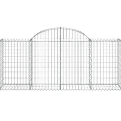 Best FinePRICE Kaareva kivikori 200x30x140/160 cm galvanoitu rauta (53487)