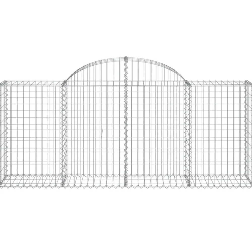 Best FinePRICE Kaareva kivikori 200x30x140/160 cm galvanoitu rauta (53487)