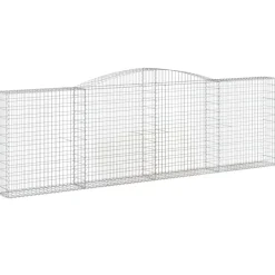 Best FinePRICE Kaareva kivikori 200x30x140/160 cm galvanoitu rauta (53487)