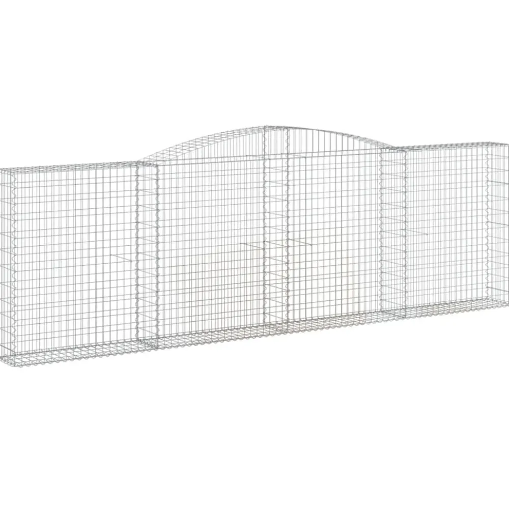 Best FinePRICE Kaareva kivikori 200x30x140/160 cm galvanoitu rauta (53487)
