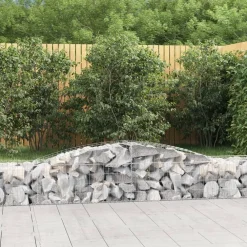 Best FinePRICE Kaareva kivikori 200x30x140/160 cm galvanoitu rauta (53487)