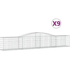 Best FinePRICE Kaareva kivikori 200x30x140/160 cm galvanoitu rauta (53487)