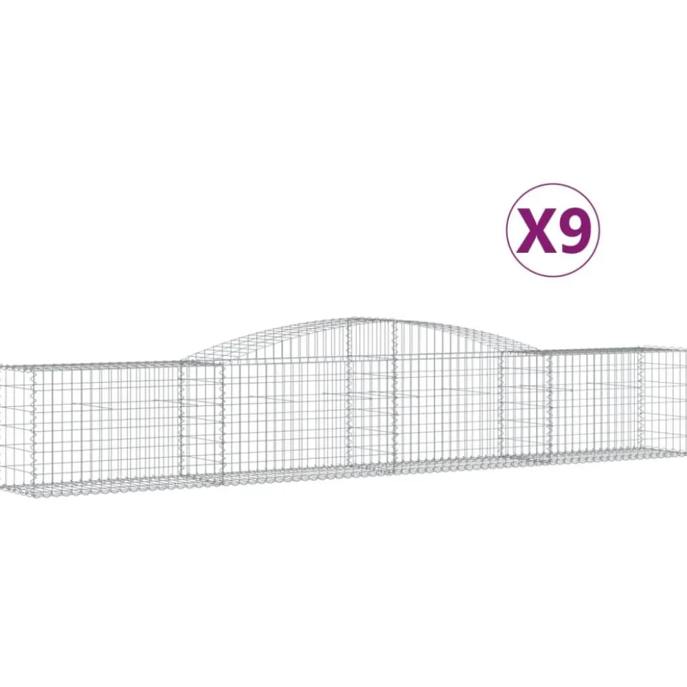Best FinePRICE Kaareva kivikori 200x30x140/160 cm galvanoitu rauta (53487)