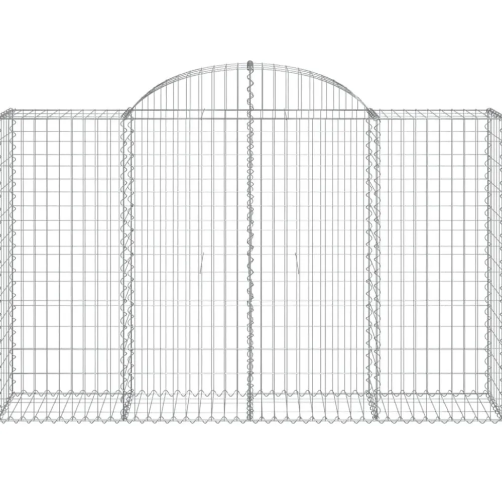 Best FinePRICE Kaareva kivikori 200x30x140/160 cm galvanoitu rauta (53487)
