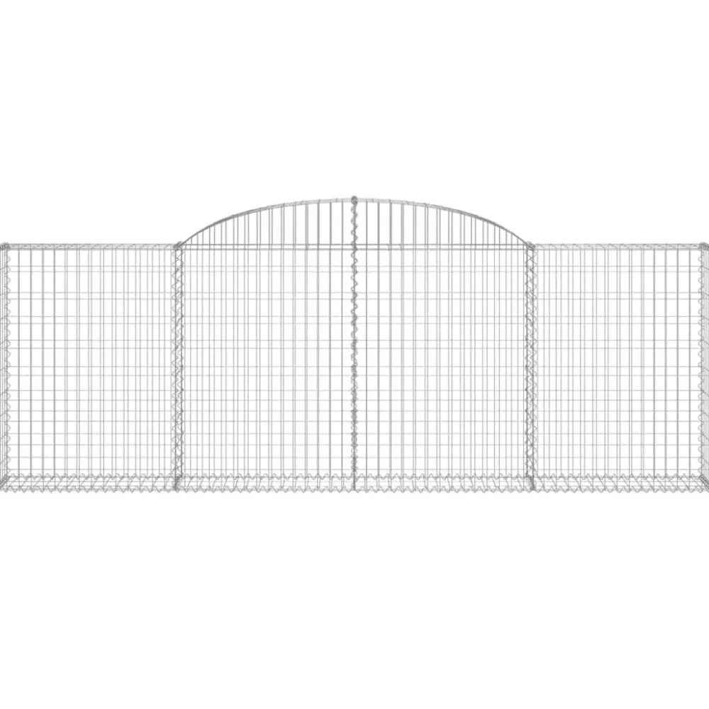 Best FinePRICE Kaareva kivikori 200x30x140/160 cm galvanoitu rauta (53487)