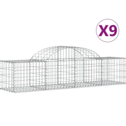 Best FinePRICE Kaareva kivikori 200x30x140/160 cm galvanoitu rauta (53487)