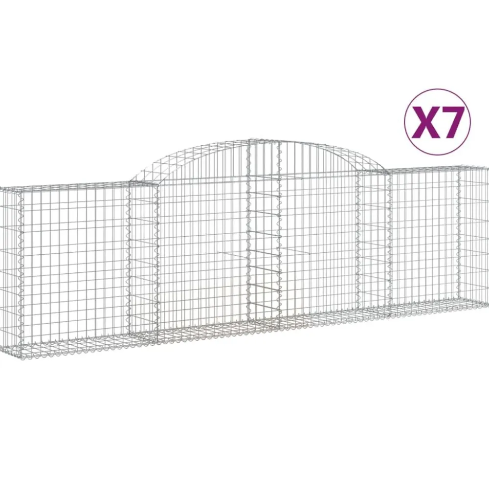 Best FinePRICE Kaareva kivikori 200x30x140/160 cm galvanoitu rauta (53487)