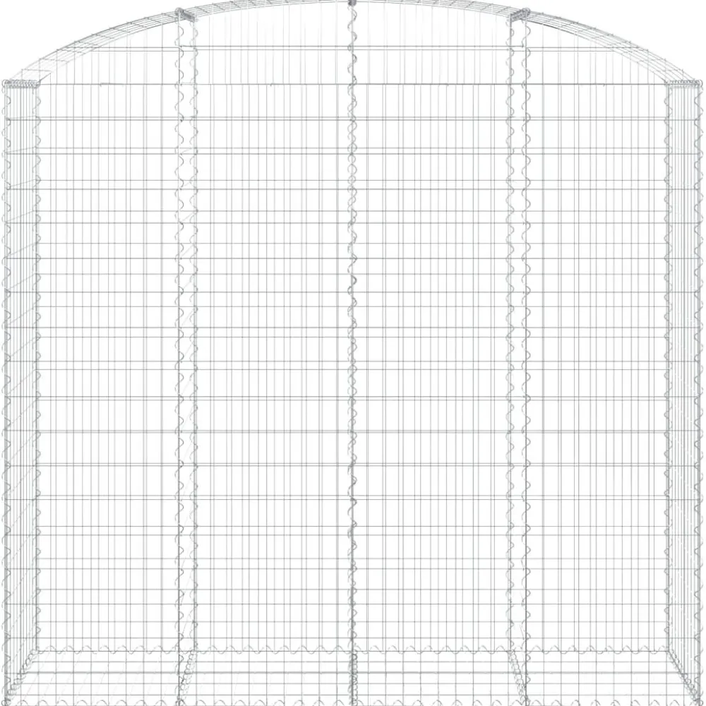 Hot FinePRICE Kaareva kivikori 200x30x120/140 cm galvanoitu rauta (53466)