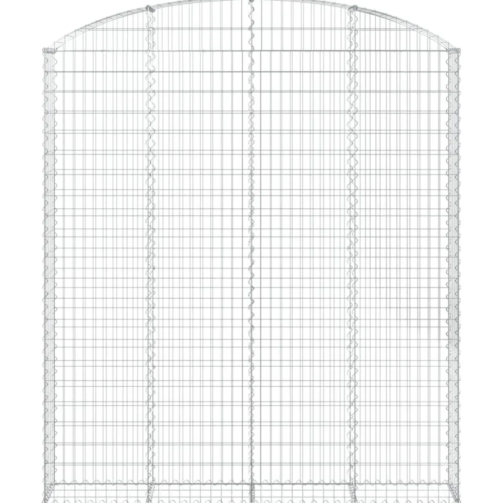 Hot FinePRICE Kaareva kivikori 200x30x120/140 cm galvanoitu rauta (53466)
