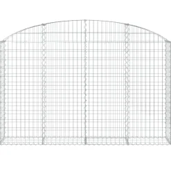 Hot FinePRICE Kaareva kivikori 200x30x120/140 cm galvanoitu rauta (53466)