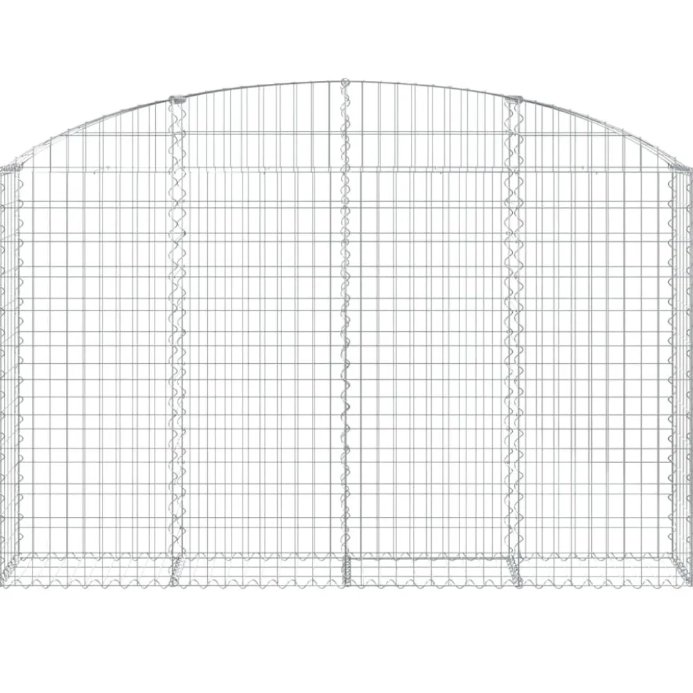 Hot FinePRICE Kaareva kivikori 200x30x120/140 cm galvanoitu rauta (53466)