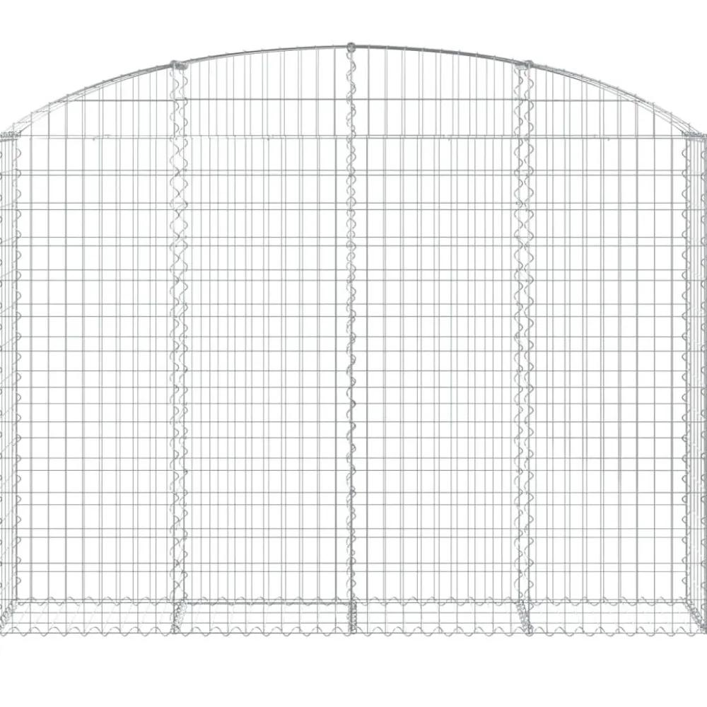 Hot FinePRICE Kaareva kivikori 200x30x120/140 cm galvanoitu rauta (53466)