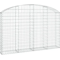 Hot FinePRICE Kaareva kivikori 200x30x120/140 cm galvanoitu rauta (53466)