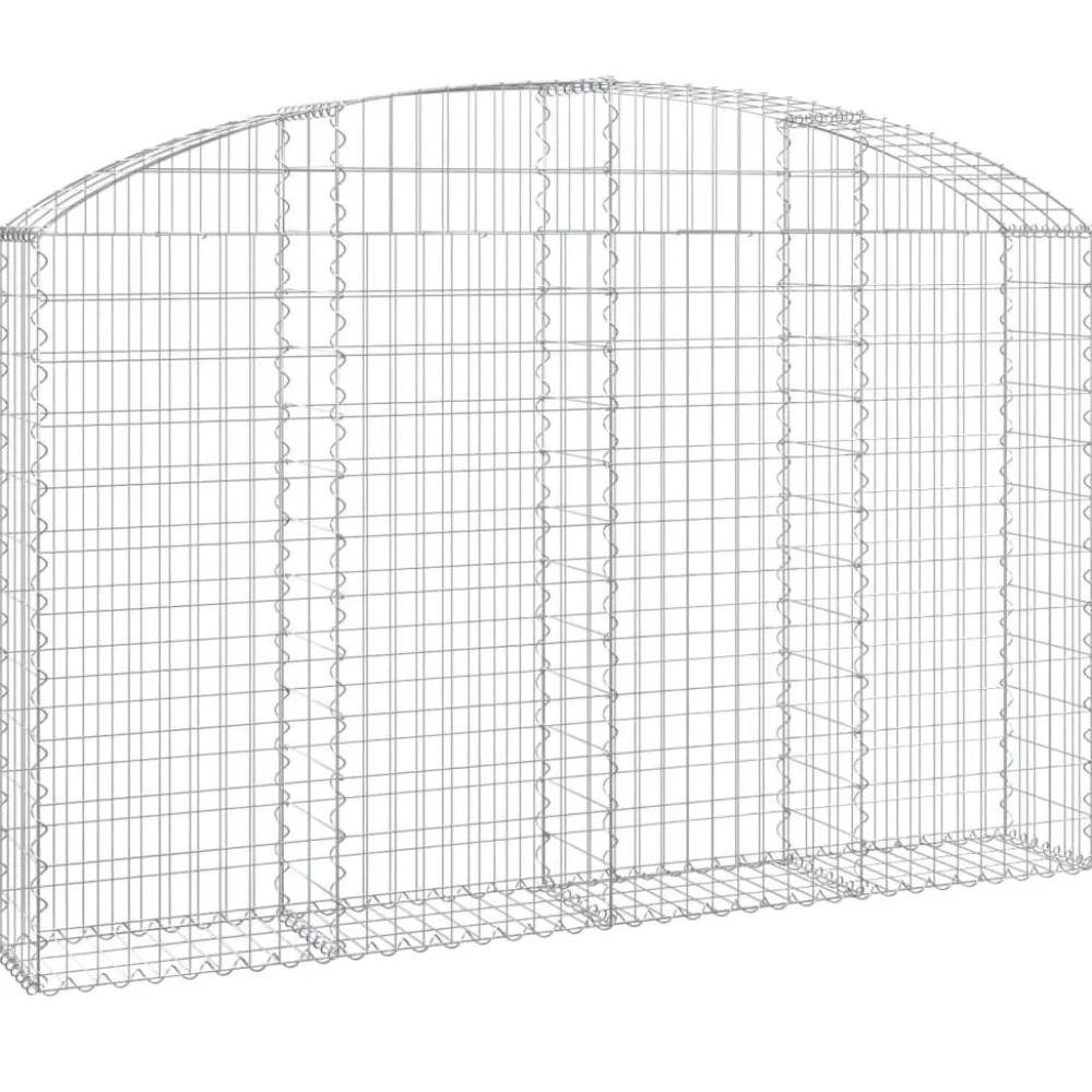 Hot FinePRICE Kaareva kivikori 200x30x120/140 cm galvanoitu rauta (53466)