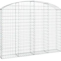 Hot FinePRICE Kaareva kivikori 200x30x120/140 cm galvanoitu rauta (53466)