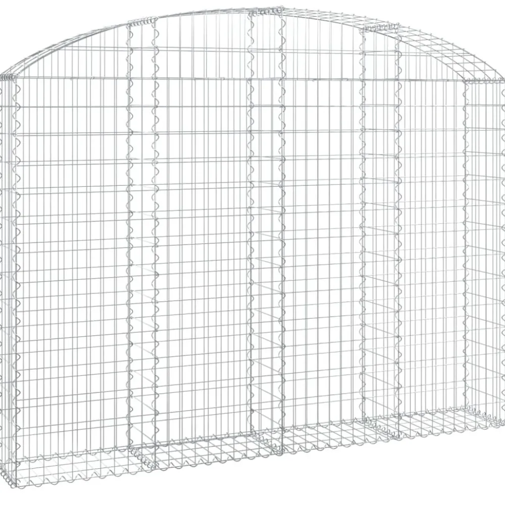 Hot FinePRICE Kaareva kivikori 200x30x120/140 cm galvanoitu rauta (53466)