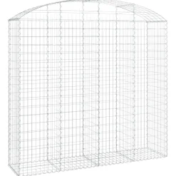 Hot FinePRICE Kaareva kivikori 200x30x120/140 cm galvanoitu rauta (53466)
