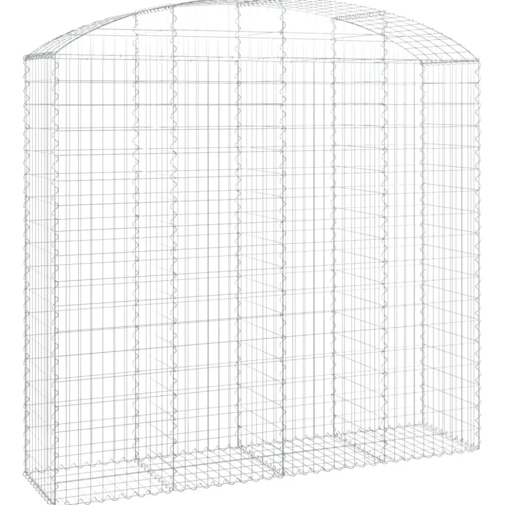 Hot FinePRICE Kaareva kivikori 200x30x120/140 cm galvanoitu rauta (53466)