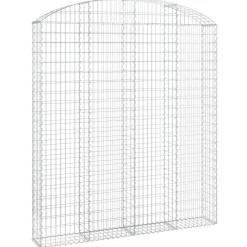 Hot FinePRICE Kaareva kivikori 200x30x120/140 cm galvanoitu rauta (53466)