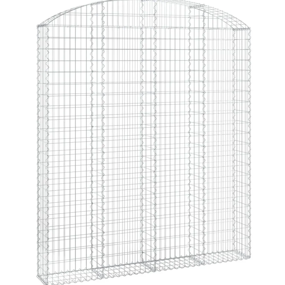 Hot FinePRICE Kaareva kivikori 200x30x120/140 cm galvanoitu rauta (53466)