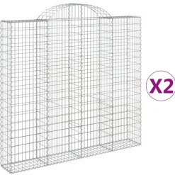 Sale FinePRICE Kaarevat kivikorit 2 kpl 200x30x40/60 cm galvanoitu rauta (46047)