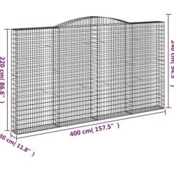 Sale FinePRICE Kaarevat kivikorit 2 kpl 200x30x40/60 cm galvanoitu rauta (46047)