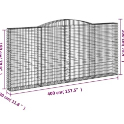 Sale FinePRICE Kaarevat kivikorit 2 kpl 200x30x40/60 cm galvanoitu rauta (46047)