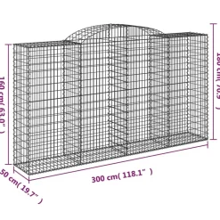 Sale FinePRICE Kaarevat kivikorit 2 kpl 200x30x40/60 cm galvanoitu rauta (46047)