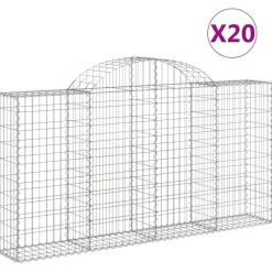 Sale FinePRICE Kaarevat kivikorit 2 kpl 200x30x40/60 cm galvanoitu rauta (46047)