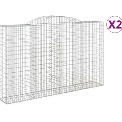Sale FinePRICE Kaarevat kivikorit 2 kpl 200x30x40/60 cm galvanoitu rauta (46047)