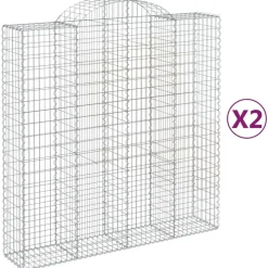 Sale FinePRICE Kaarevat kivikorit 2 kpl 200x30x40/60 cm galvanoitu rauta (46047)