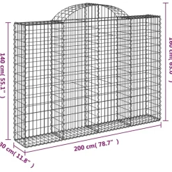 Sale FinePRICE Kaarevat kivikorit 2 kpl 200x30x40/60 cm galvanoitu rauta (46047)