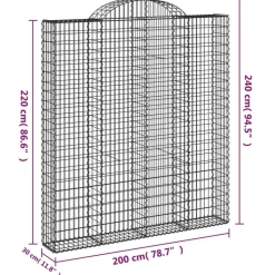 Sale FinePRICE Kaarevat kivikorit 2 kpl 200x30x40/60 cm galvanoitu rauta (46047)