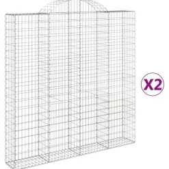 Sale FinePRICE Kaarevat kivikorit 2 kpl 200x30x40/60 cm galvanoitu rauta (46047)