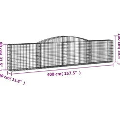 Sale FinePRICE Kaarevat kivikorit 2 kpl 200x30x40/60 cm galvanoitu rauta (46047)