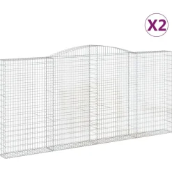 Sale FinePRICE Kaarevat kivikorit 2 kpl 200x30x40/60 cm galvanoitu rauta (46047)