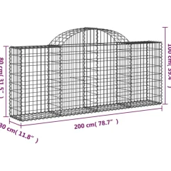 Sale FinePRICE Kaarevat kivikorit 2 kpl 200x30x40/60 cm galvanoitu rauta (46047)