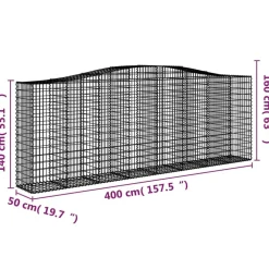 Online FinePRICE Kaarevat kivikorit 2 kpl 400x50x200/220 cm galvanoitu rauta (46021)