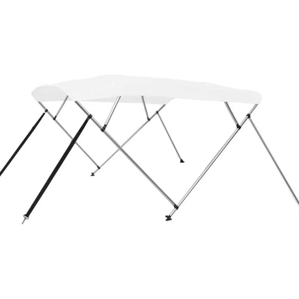 Clearance FinePRICE 4-kaarinen bimini-kate valkoinen 243x180x117 cm