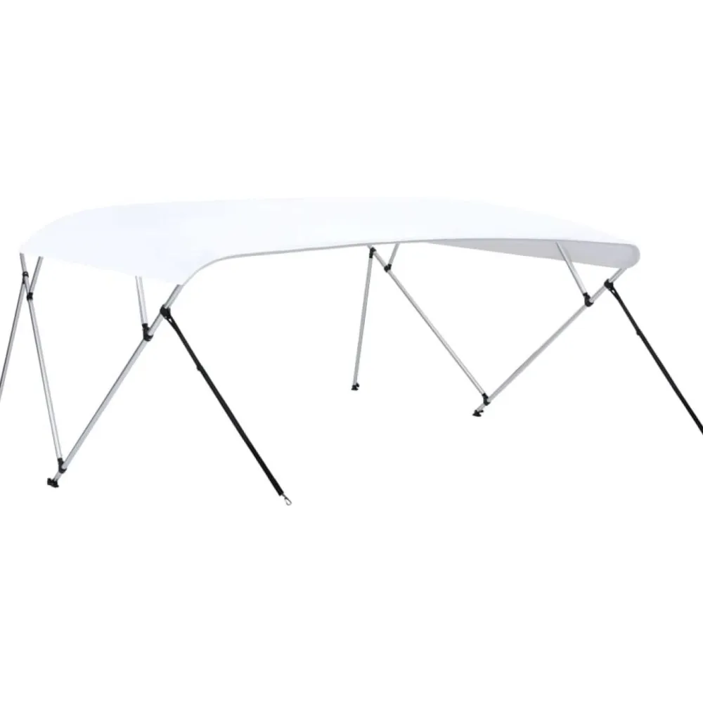 FinePRICE 4-kaarinen bimini-kate, valkoinen 243x(230-244)x137 cm