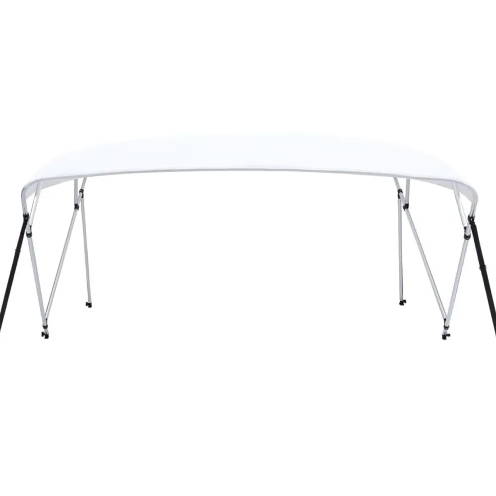 FinePRICE 4-kaarinen bimini-kate, valkoinen 243x(230-244)x137 cm
