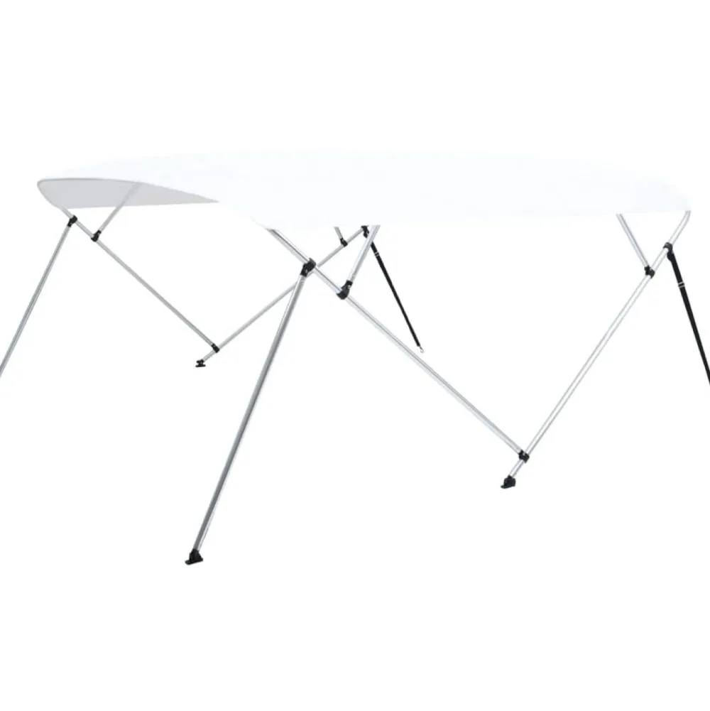 FinePRICE 4-kaarinen bimini-kate, valkoinen 243x(230-244)x137 cm