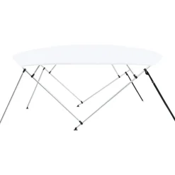 FinePRICE 4-kaarinen bimini-kate, valkoinen 243x(230-244)x137 cm