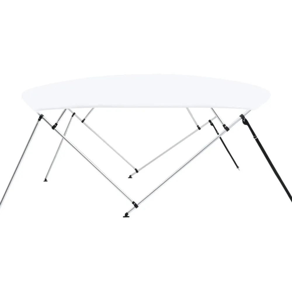 FinePRICE 4-kaarinen bimini-kate, valkoinen 243x(230-244)x137 cm