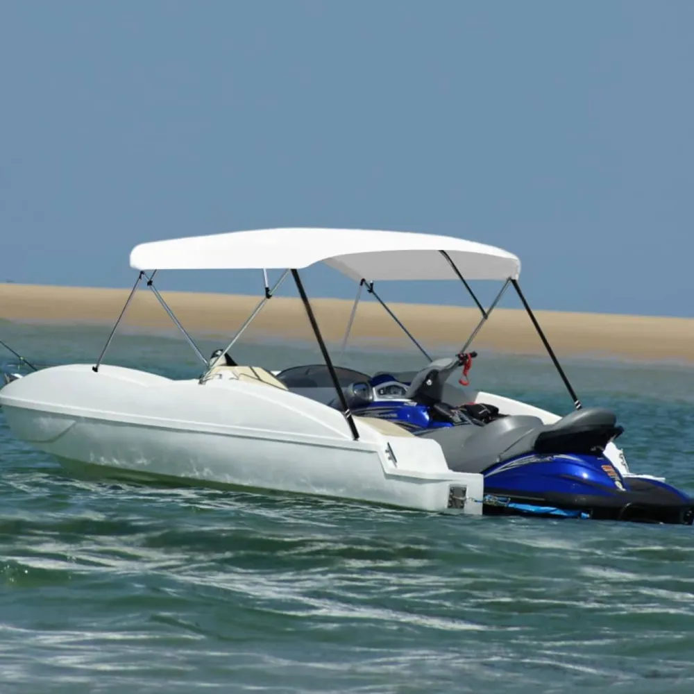 FinePRICE 4-kaarinen bimini-kate, valkoinen 243x(230-244)x137 cm