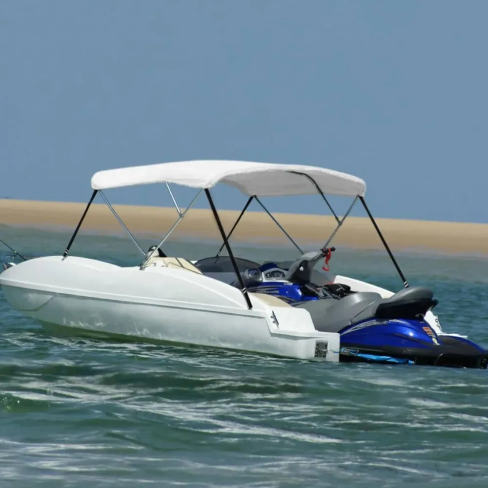 Best FinePRICE 3-kaarinen bimini-kate, valkoinen, 183x180x137 cm