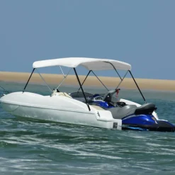 Sale FinePRICE 3-kaarinen bimini-kate, valkoinen, 183x160x137 cm