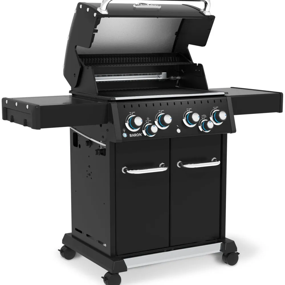 Online Broil King Kaasugrilli Baron 490 Shadow, 4 poltinta, sivukeitin, varraspaahdin