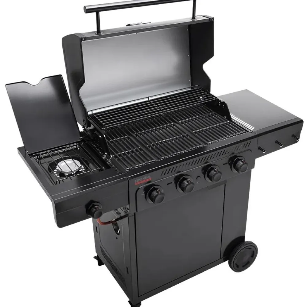 New Char-Broil Kaasugrilli Essential 4 G, 4 poltinta, sivukeitin